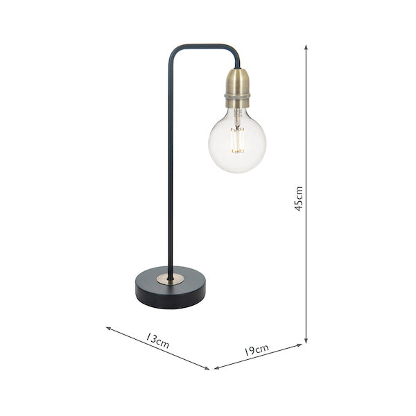 Dar Kiefer Table Lamp Black and Antique Brass – from Amos Lighting + Home