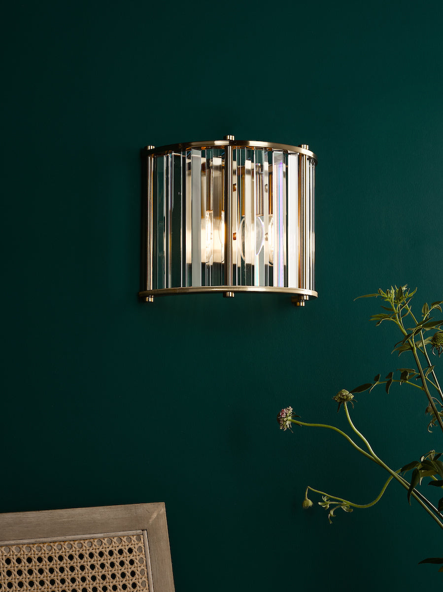 Dar Kiran Wall Light Natural Brass and Glass – from Amos Lighting + Home