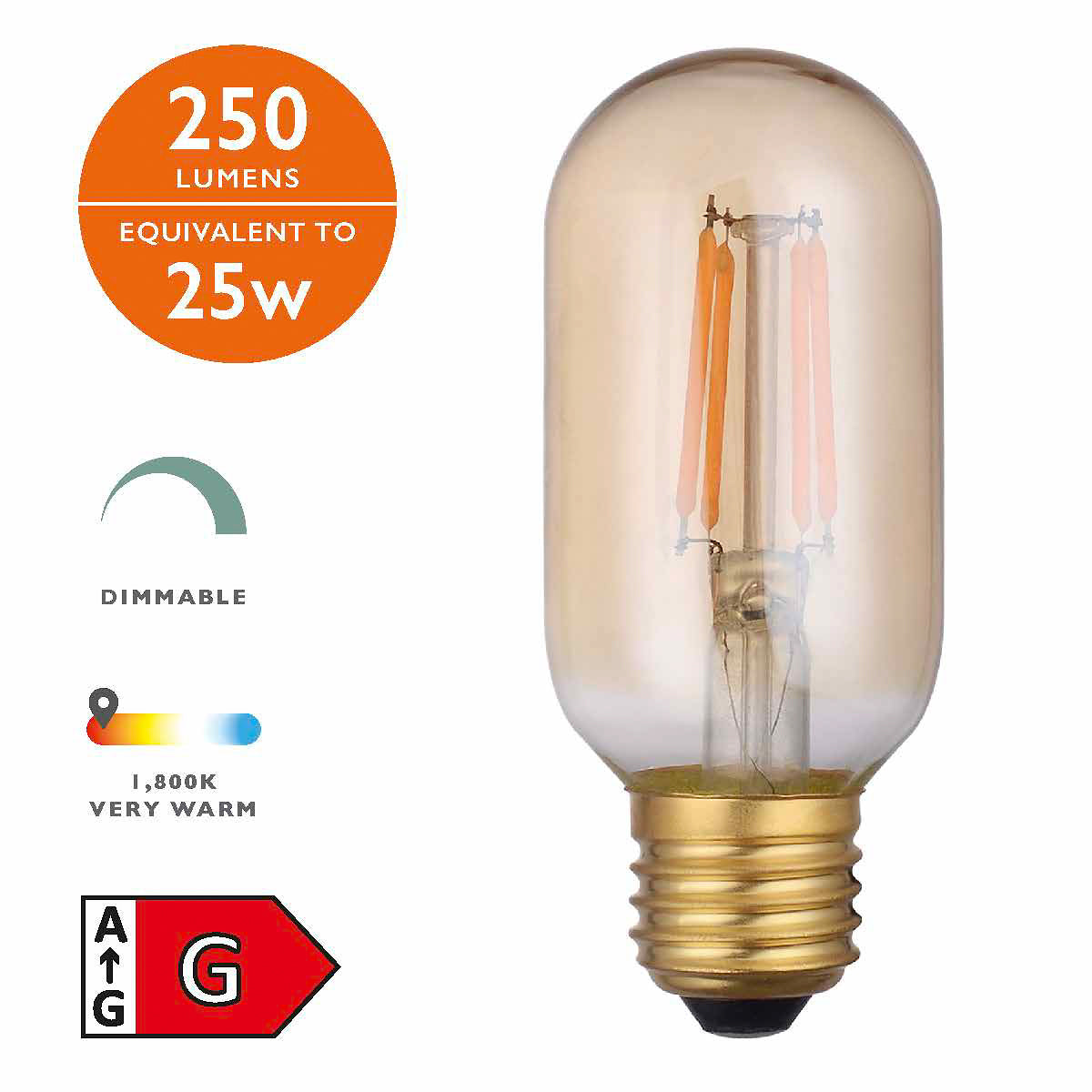 Dar E27 4w Vintage Valve Dimmable LED Light Bulb – from Amos Lighting + Home