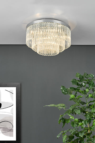 Dar Logan 5 Light Flush Polished Chrome Glass – from Amos Lighting + Home