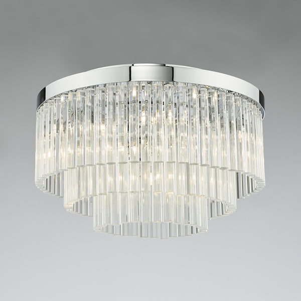 Dar Logan 5 Light Flush Polished Chrome Glass – from Amos Lighting + Home