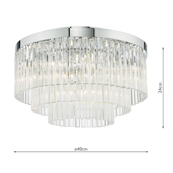 Dar Logan 5 Light Flush Polished Chrome Glass – from Amos Lighting + Home