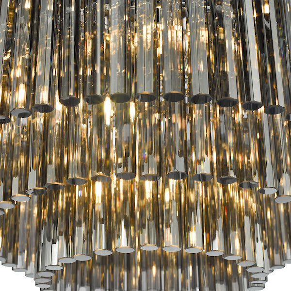 Dar Logan 5 Light Flush Polished Chrome Smoked Glass – from Amos Lighting + Home