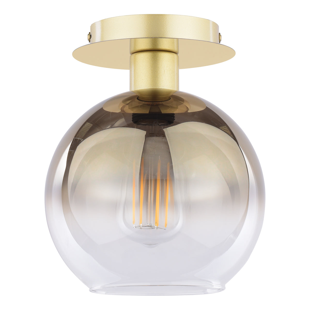 Dar Lycia Semi-Flush Polished Gold and Gold Ombre Glass – from Amos Lighting + Home