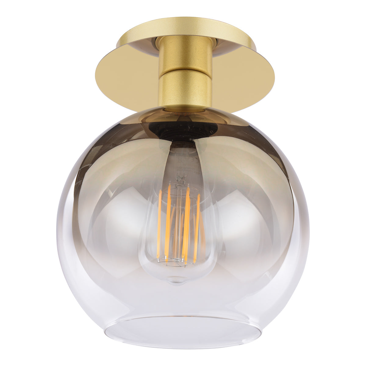 Dar Lycia Semi-Flush Polished Gold and Gold Ombre Glass – from Amos Lighting + Home