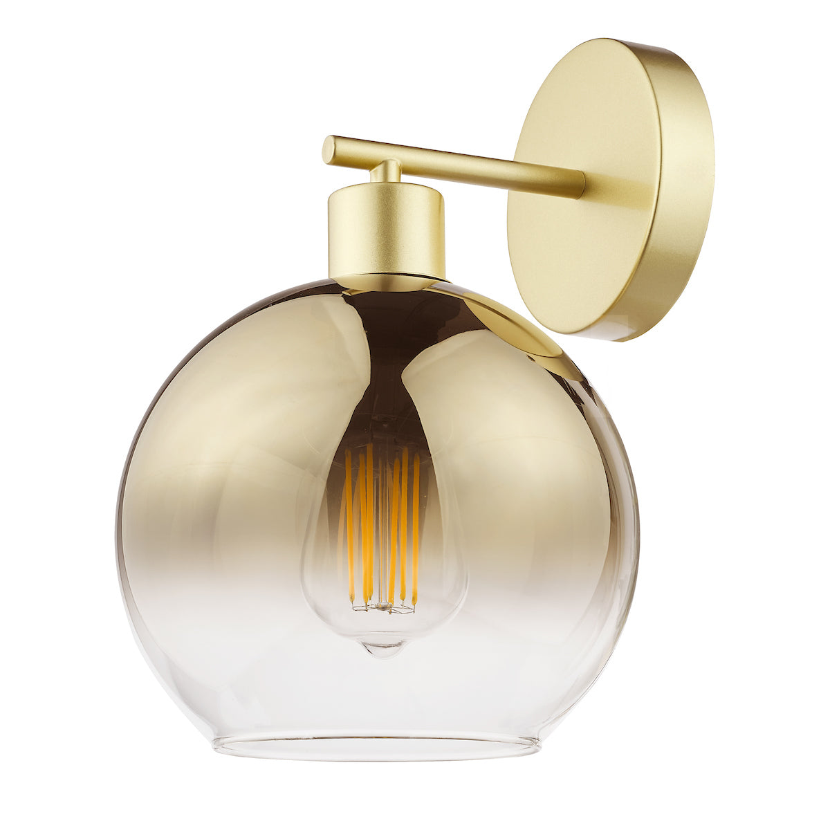 Dar Lycia Wall Light Satin Gold and Gold Ombre Glass – from Amos Lighting + Home
