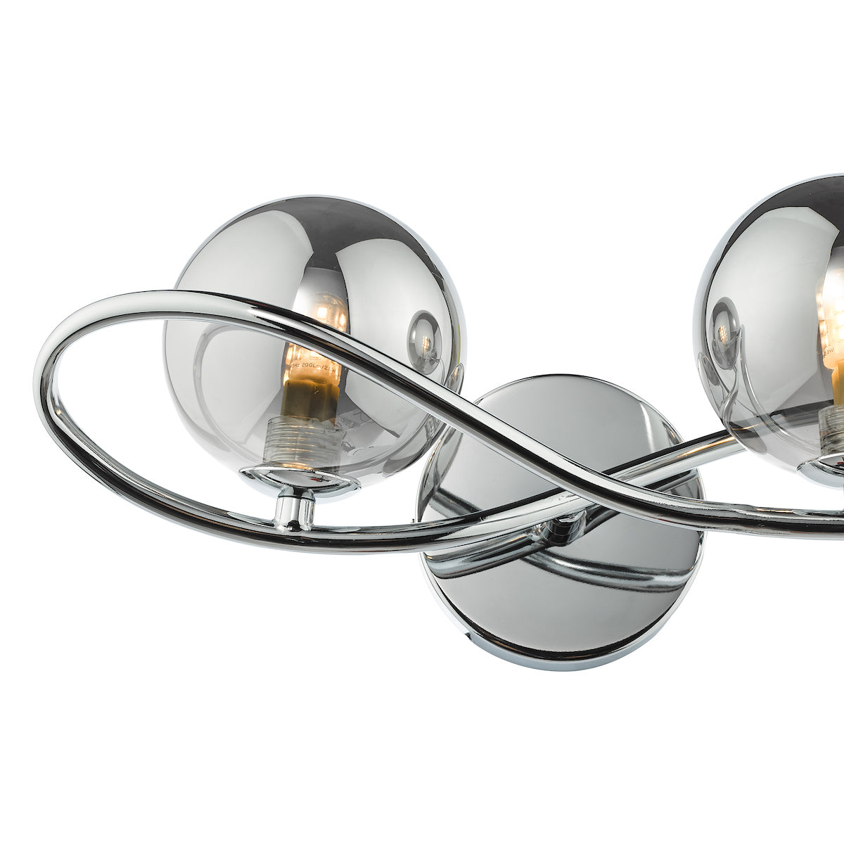 Dar Lysandra 2 Light Wall Light Polished Chrome and Smoked Glass – from Amos Lighting + Home