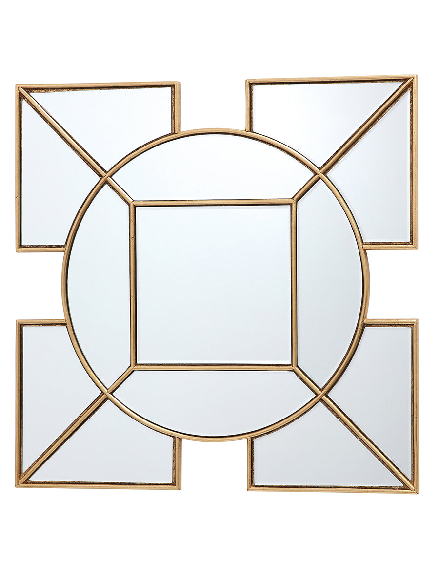 Dar Lyshia Square Mirror with Gold Foil Detail 60cm – from Amos Lighting + Home