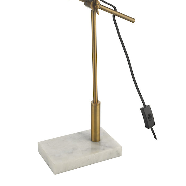 Dar Mendal Task Table Lamp Bronze and Marble – from Amos Lighting + Home