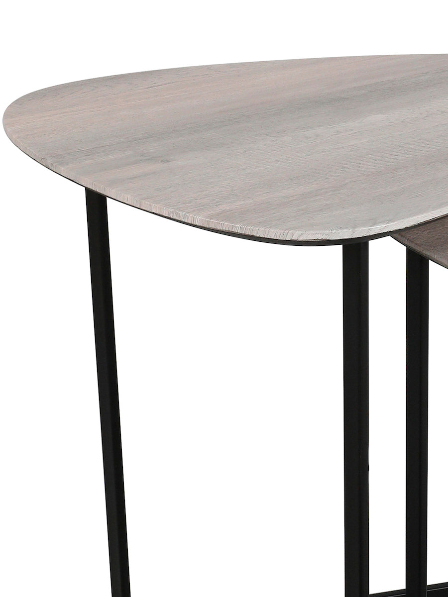 Dar Mibello Nest of Side Tables Silvered Oak Effect – from Amos Lighting + Home