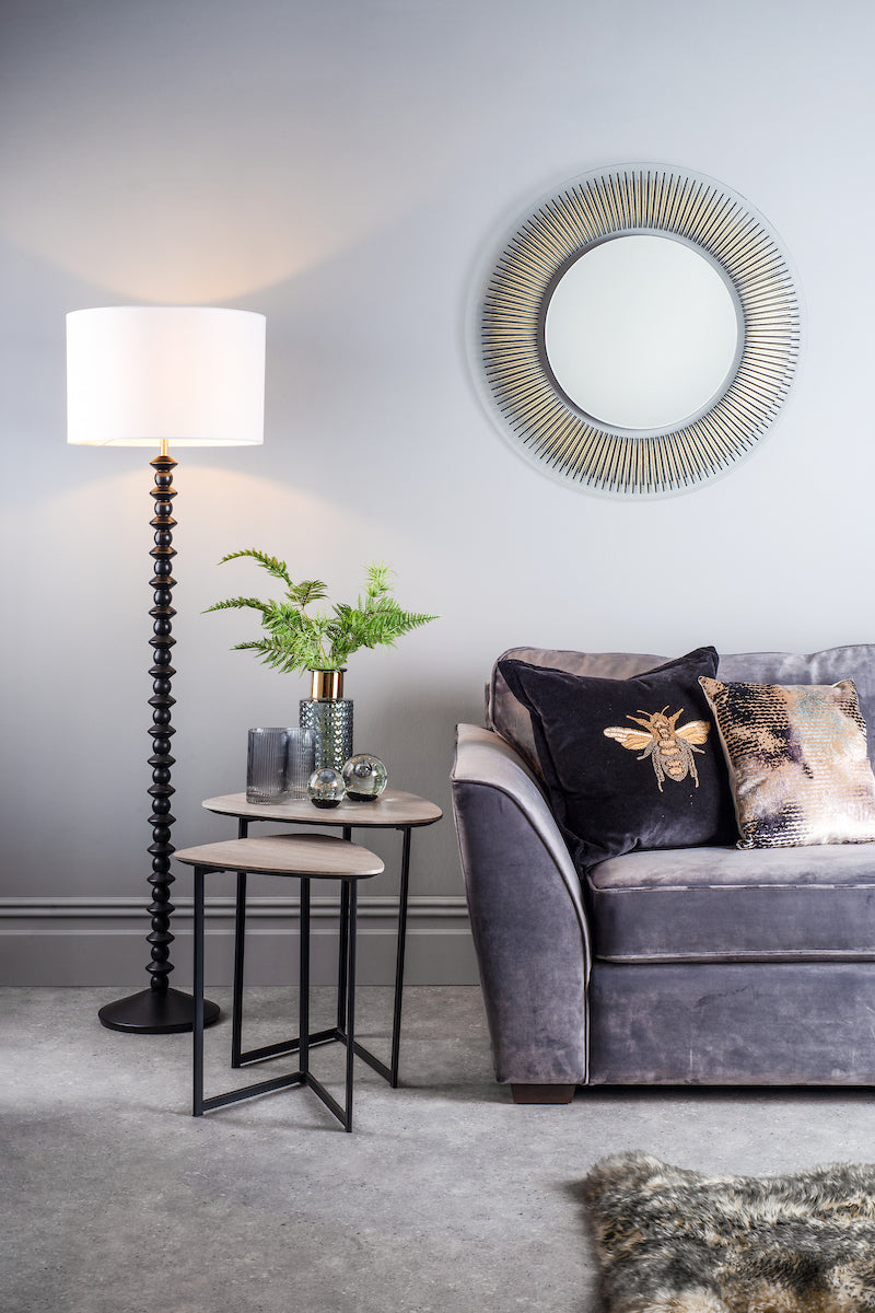 Dar Mibello Nest of Side Tables Silvered Oak Effect – from Amos Lighting + Home