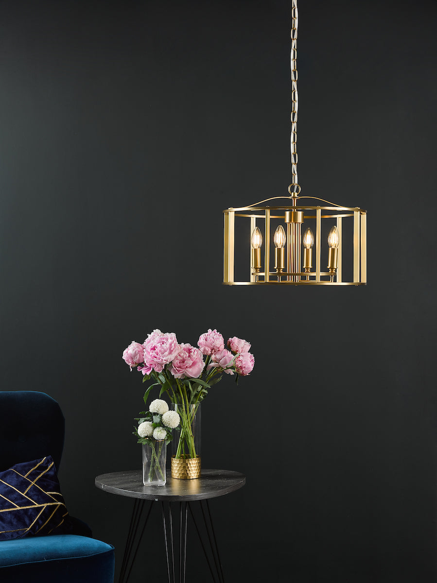 Dar Myka 4 Light Pendant Brushed Bronze – from Amos Lighting + Home