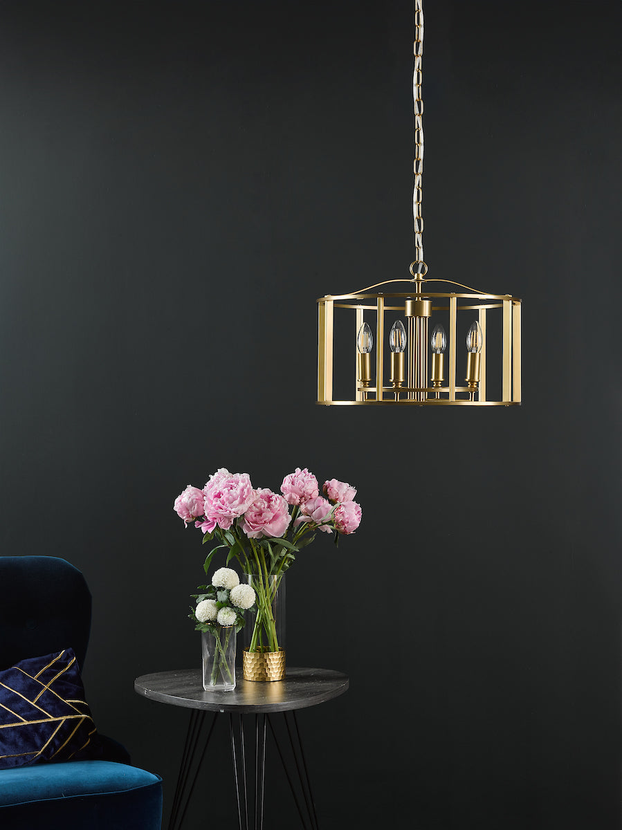 Dar Myka 4 Light Pendant Brushed Bronze – from Amos Lighting + Home