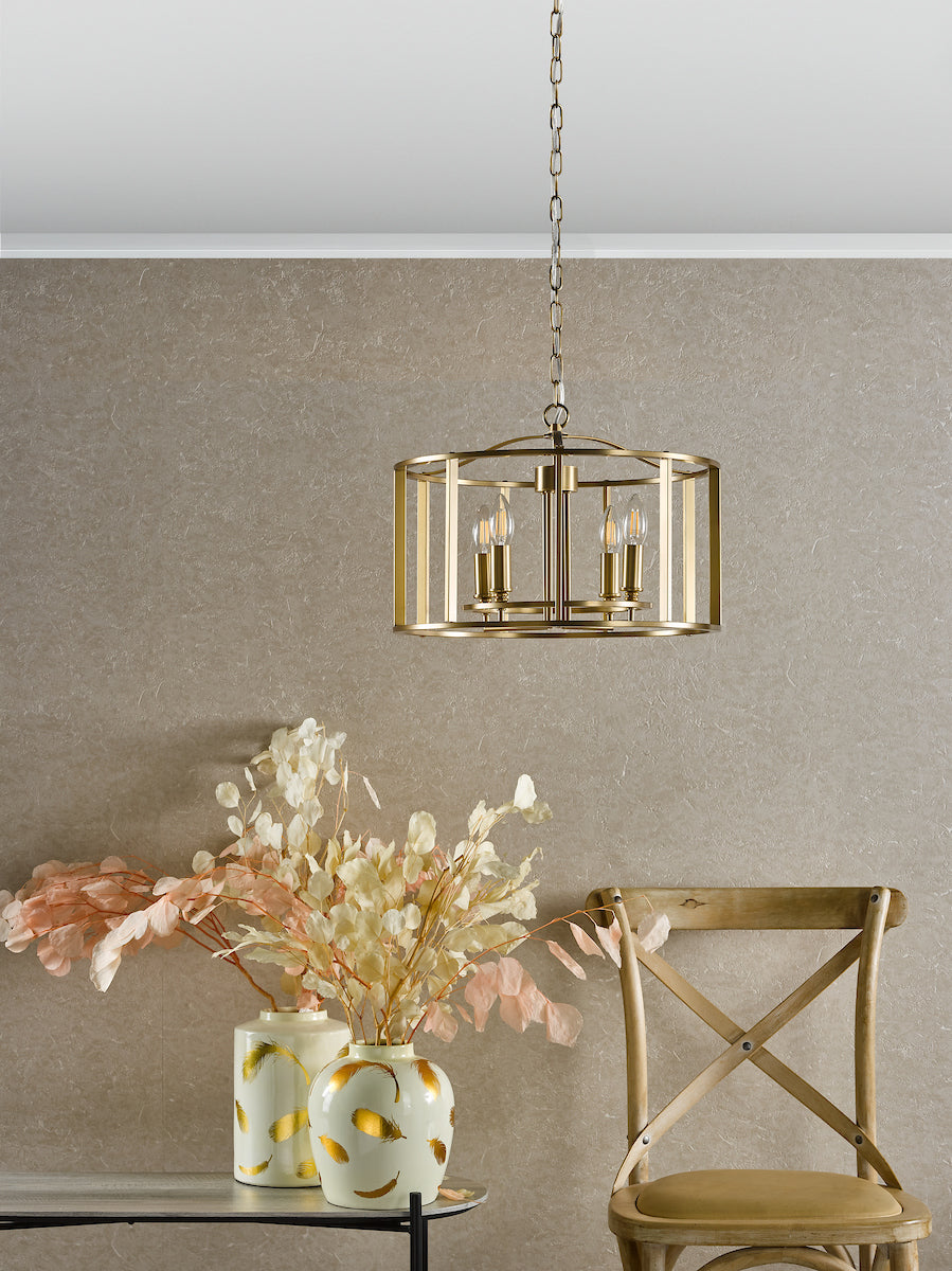 Dar Myka 4 Light Pendant Brushed Bronze – from Amos Lighting + Home