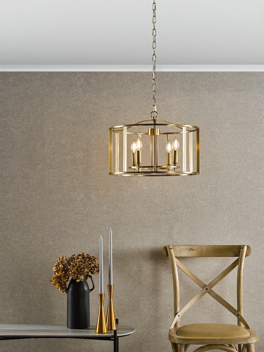 Dar Myka 4 Light Pendant Brushed Bronze – from Amos Lighting + Home
