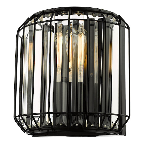 Dar Naeva Wall Light Matt Black and Crystal – from Amos Lighting + Home