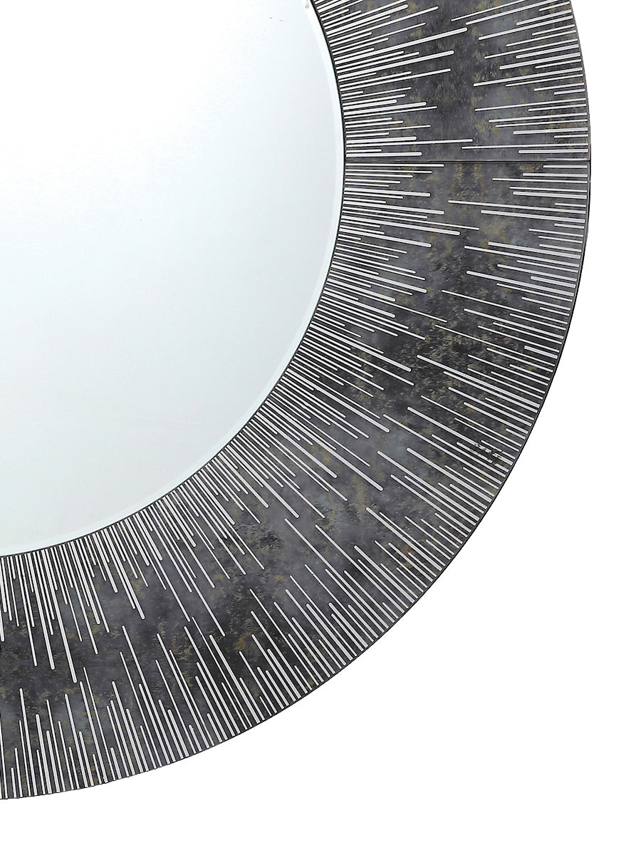 Dar Neome Round Mirror with Purple Grey Frame – from Amos Lighting + Home
