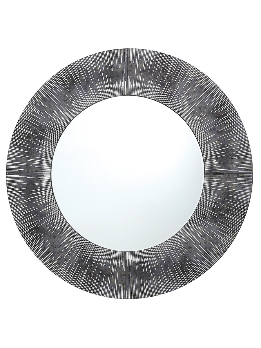 Dar Neome Round Mirror with Purple Grey Frame – from Amos Lighting + Home