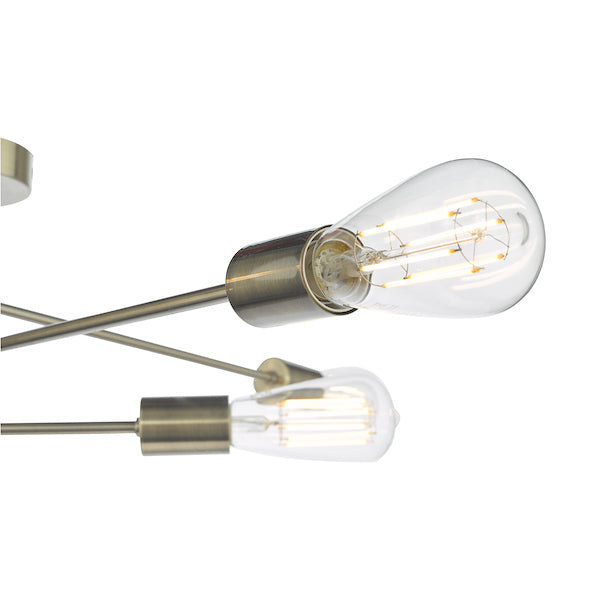 Dar Neve 6 Light Flush Antique Brass – from Amos Lighting + Home