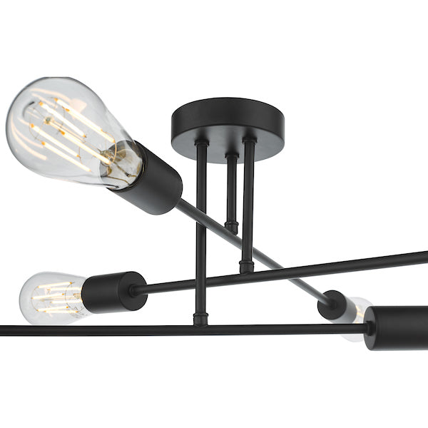 Dar Neve 6 Light Flush Matt Black – from Amos Lighting + Home