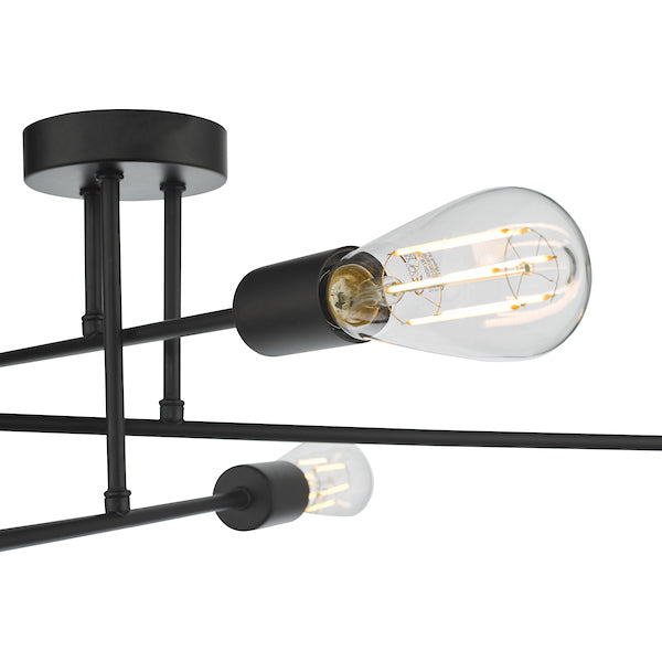 Dar Neve 6 Light Flush Matt Black – from Amos Lighting + Home