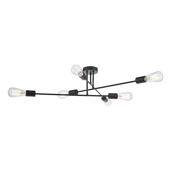 Dar Neve 6 Light Flush Matt Black – from Amos Lighting + Home