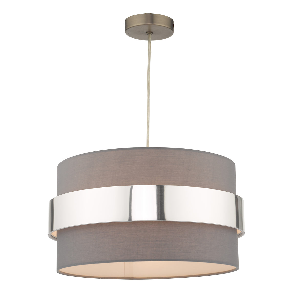 Dar Oki Easy Fit Grey Shade With Chrome Band – from Amos Lighting + Home