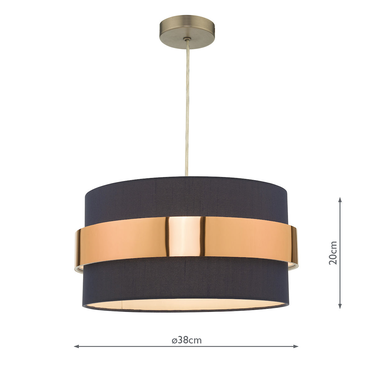 Dar Oki Easy Fit Navy Blue Shade With Copper Band – from Amos Lighting + Home