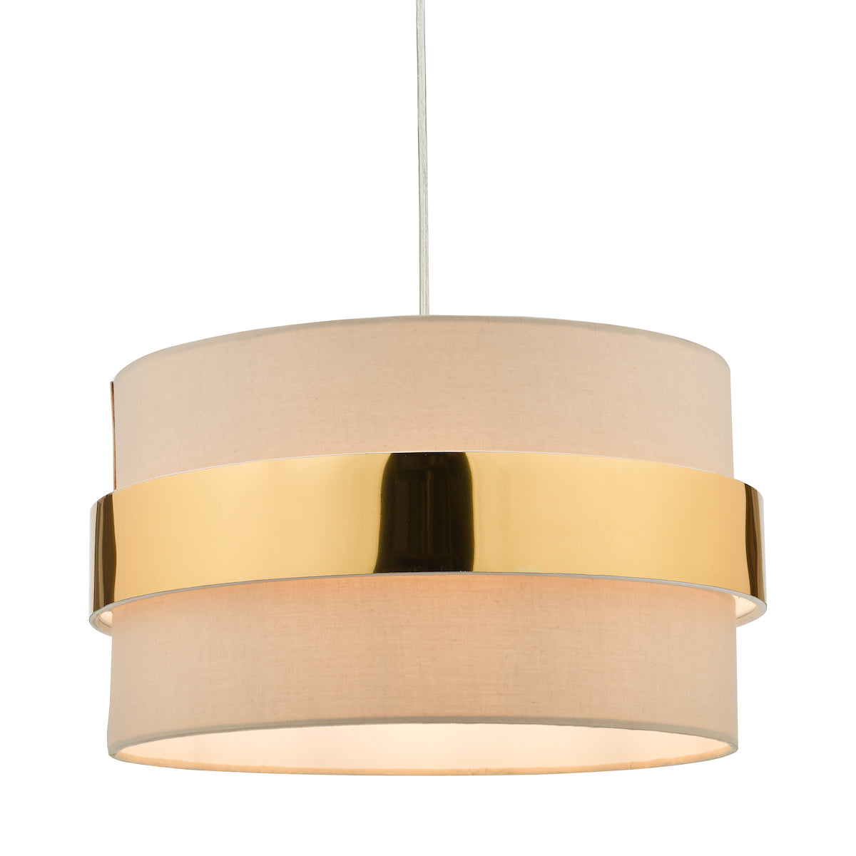 Dar Oki Easy Fit Shade Taupe With Gold Band – from Amos Lighting + Home