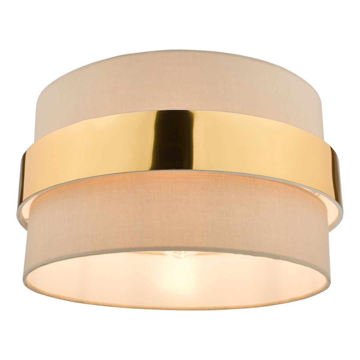 Dar Oki Easy Fit Shade Taupe With Gold Band – from Amos Lighting + Home