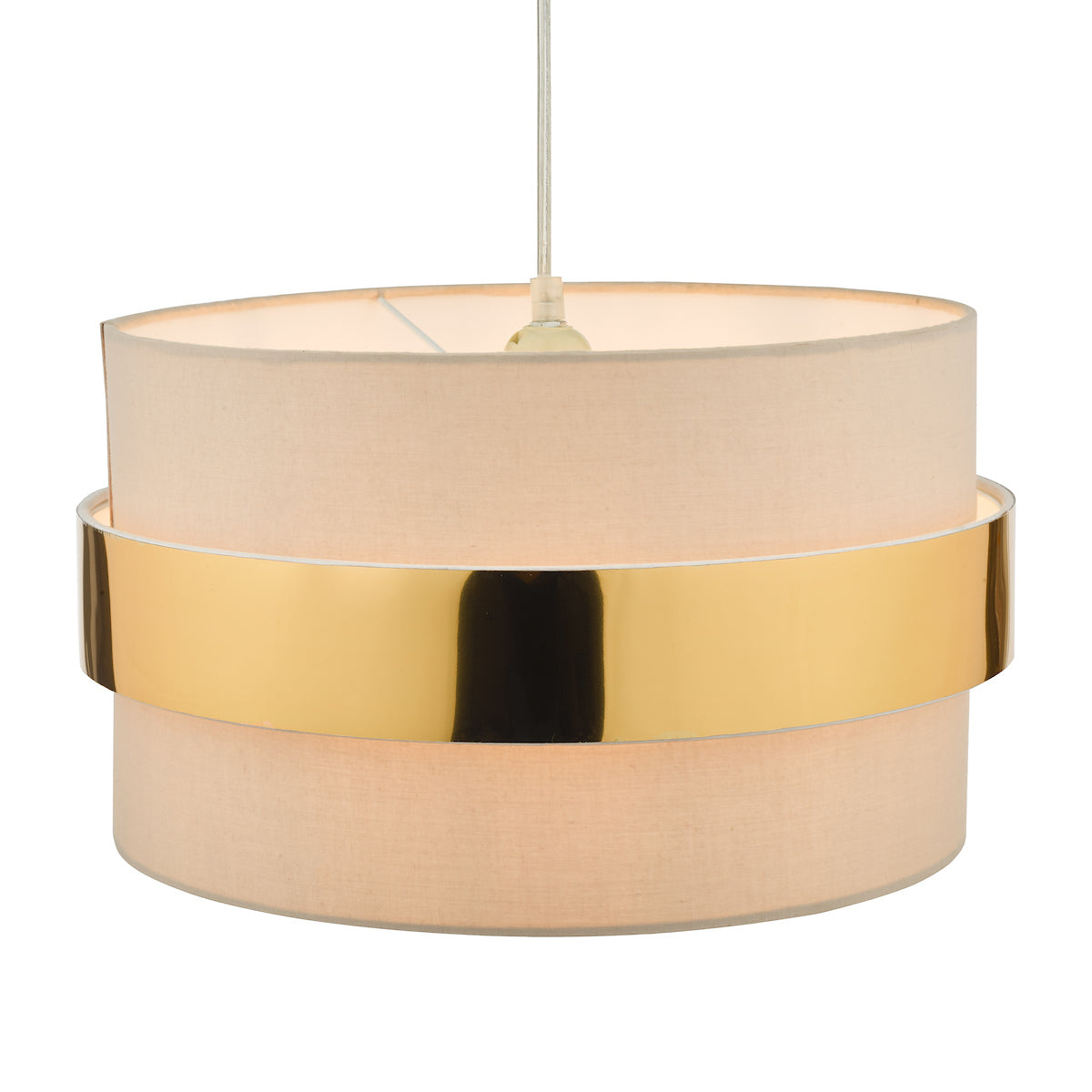 Dar Oki Easy Fit Shade Taupe With Gold Band – from Amos Lighting + Home