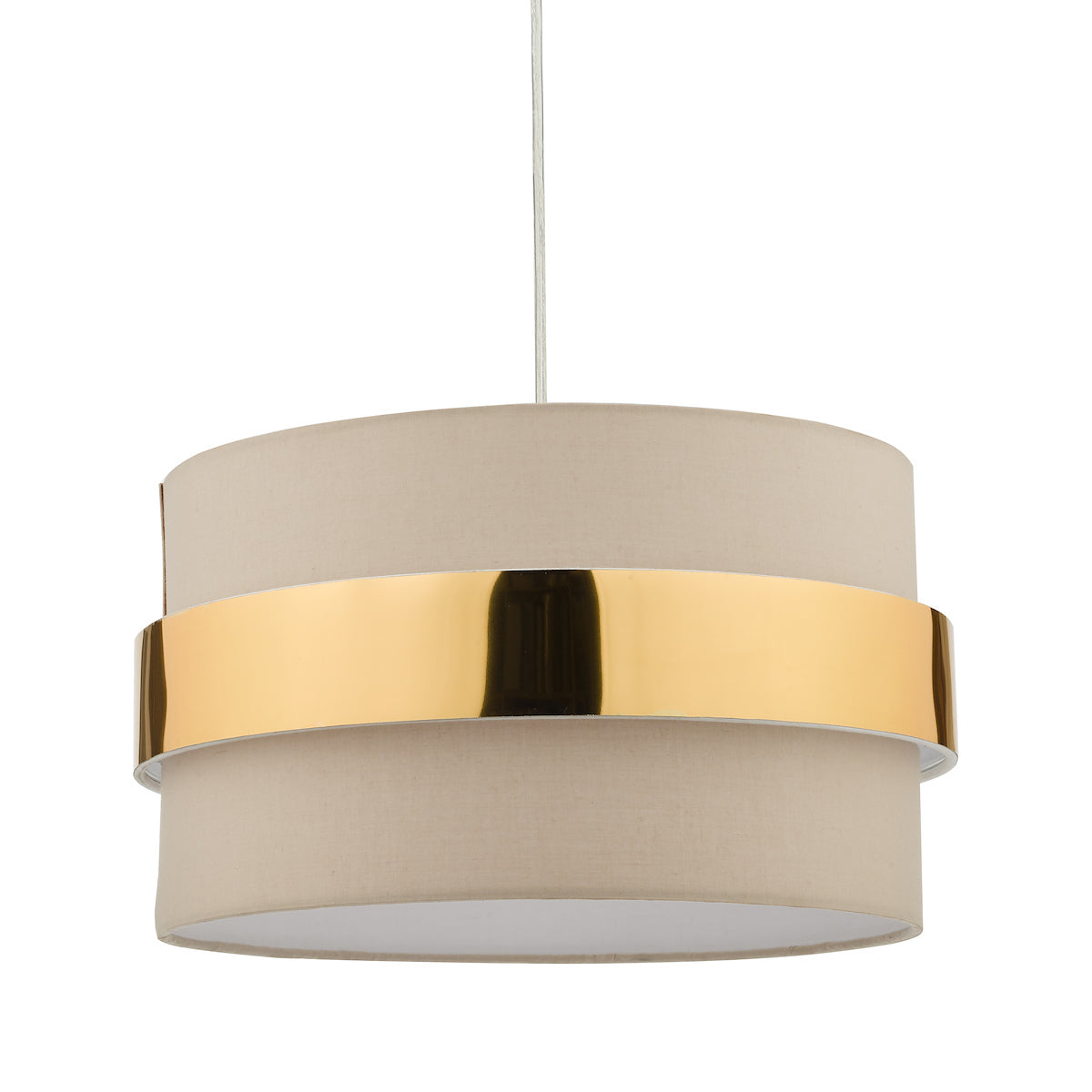 Dar Oki Easy Fit Shade Taupe With Gold Band – from Amos Lighting + Home
