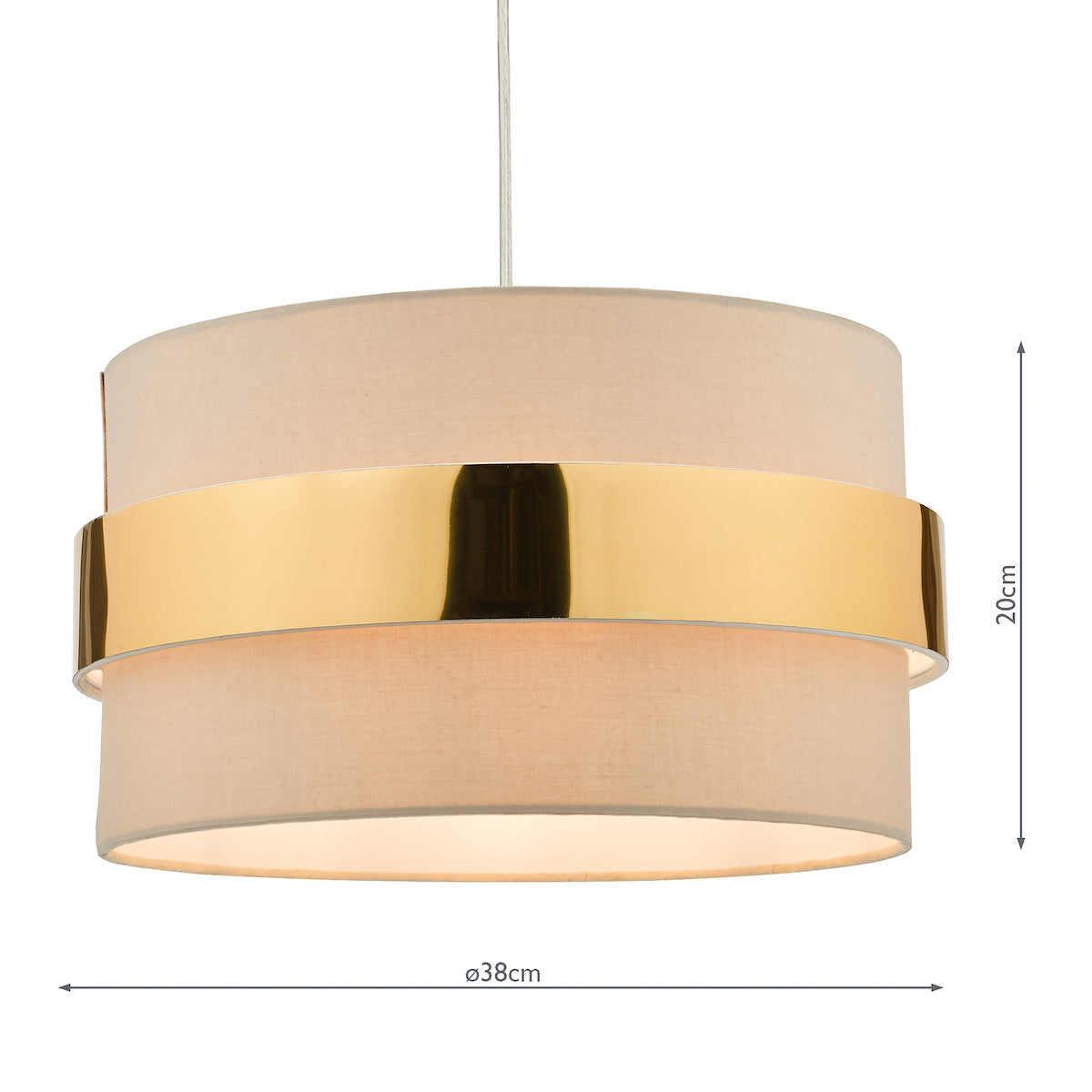 Dar Oki Easy Fit Shade Taupe With Gold Band – from Amos Lighting + Home