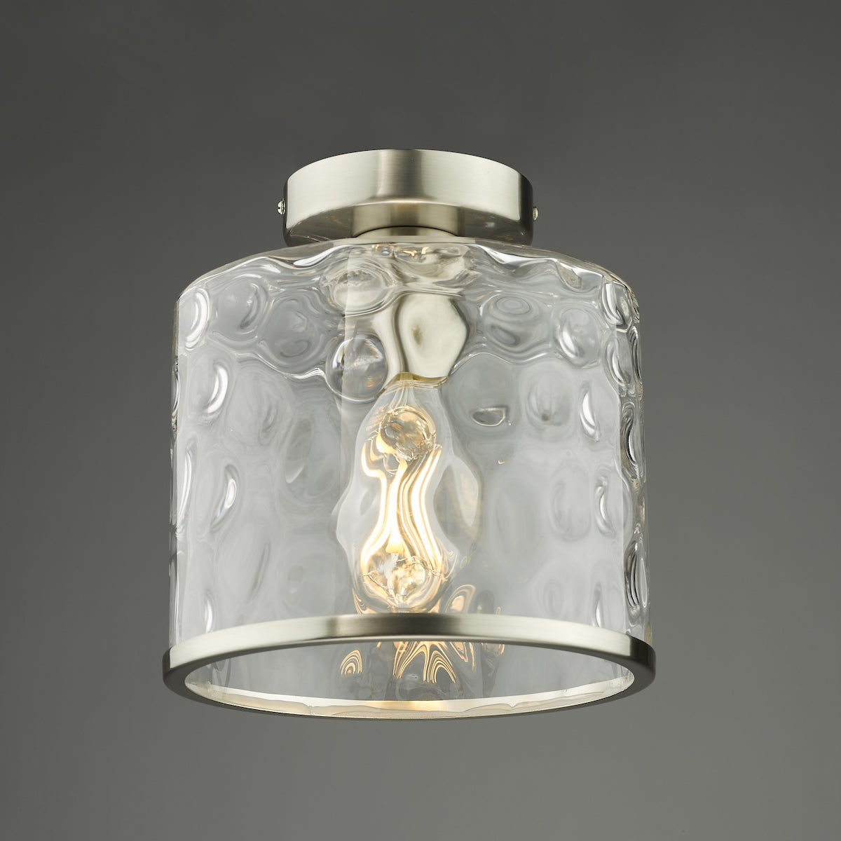 Dar Olsen Semi-Flush Satin Chrome and Glass – from Amos Lighting + Home