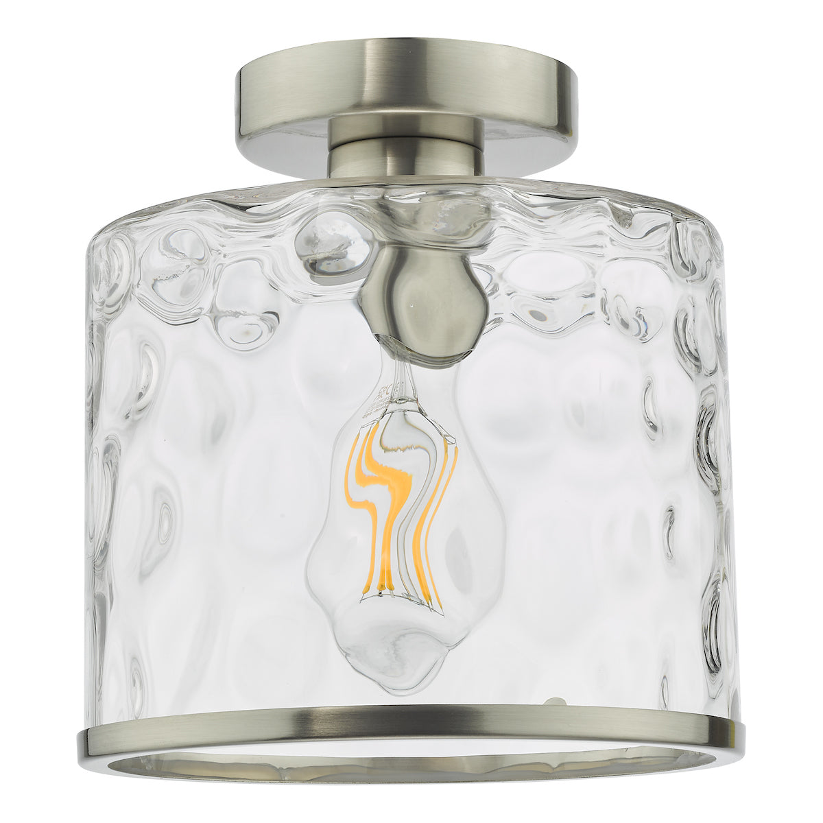 Dar Olsen Semi-Flush Satin Chrome and Glass – from Amos Lighting + Home