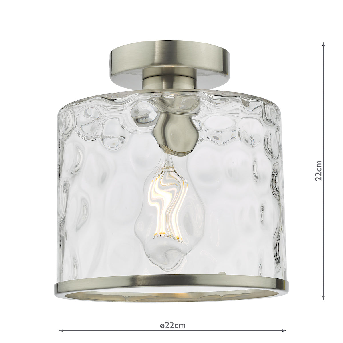 Dar Olsen Semi-Flush Satin Chrome and Glass – from Amos Lighting + Home