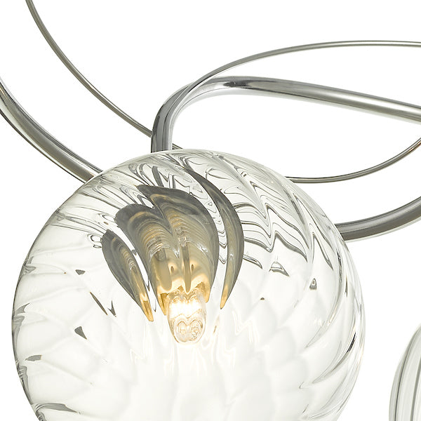 Dar Onawa 3 Light Semi Flush with Twisted Closed Glass – from Amos Lighting + Home