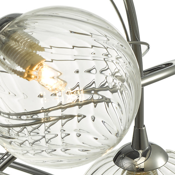 Dar Onawa 5 Light Semi Flush with Twisted Closed Glass – from Amos Lighting + Home