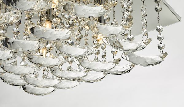 Dar Orella 5 Light Flush Ceiling Light Crystal and Chrome – from Amos Lighting + Home