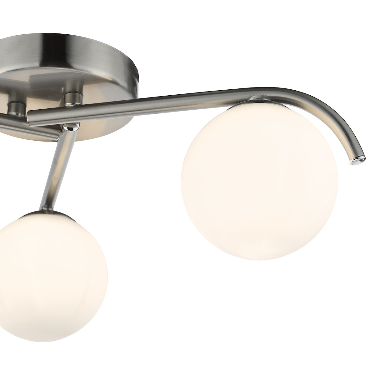 Dar Orlena 3 Light Flush Satin Chrome and Opal Glass – from Amos Lighting + Home