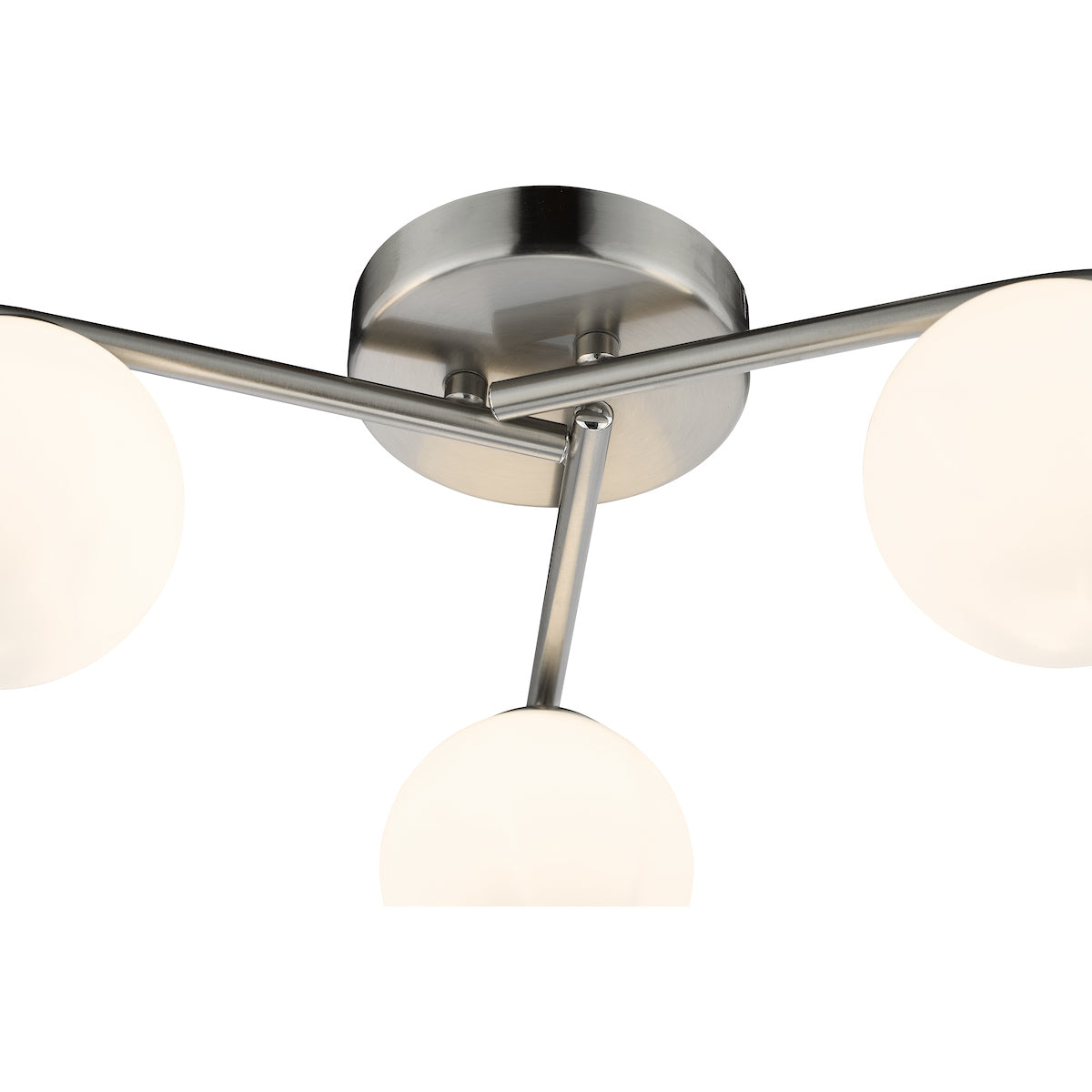 Dar Orlena 3 Light Flush Satin Chrome and Opal Glass – from Amos Lighting + Home