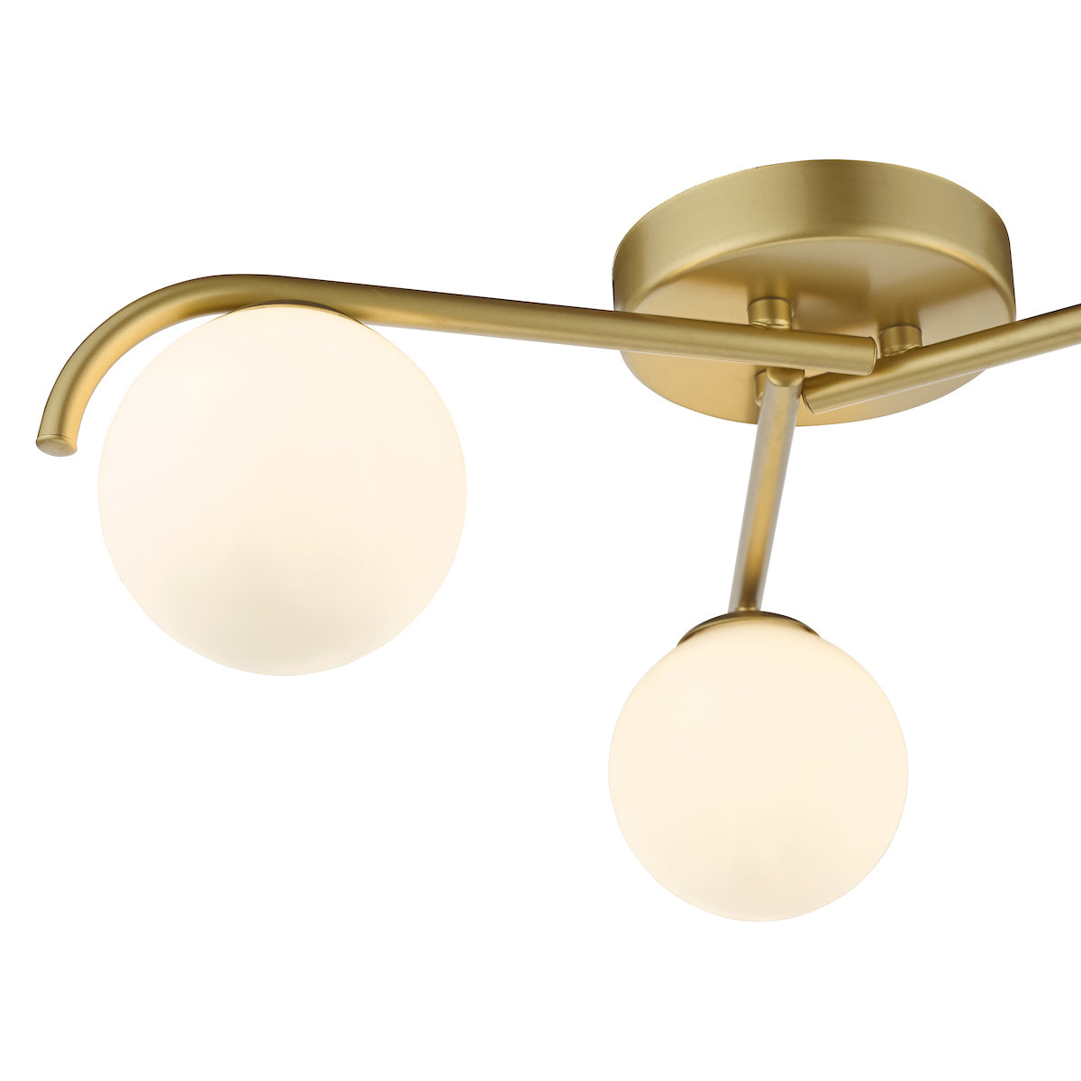 Dar Orlena 3 Light Flush Satin Gold and Opal Glass – from Amos Lighting + Home