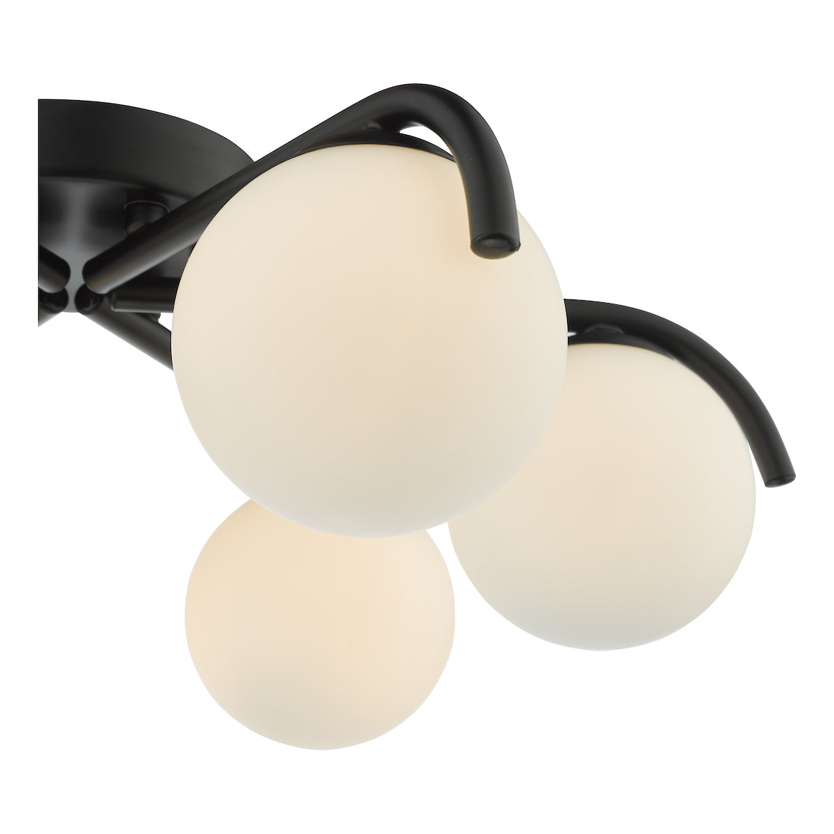 Dar Orlena 6 Light Semi-Flush Matt Black and Opal Glass – from Amos Lighting + Home