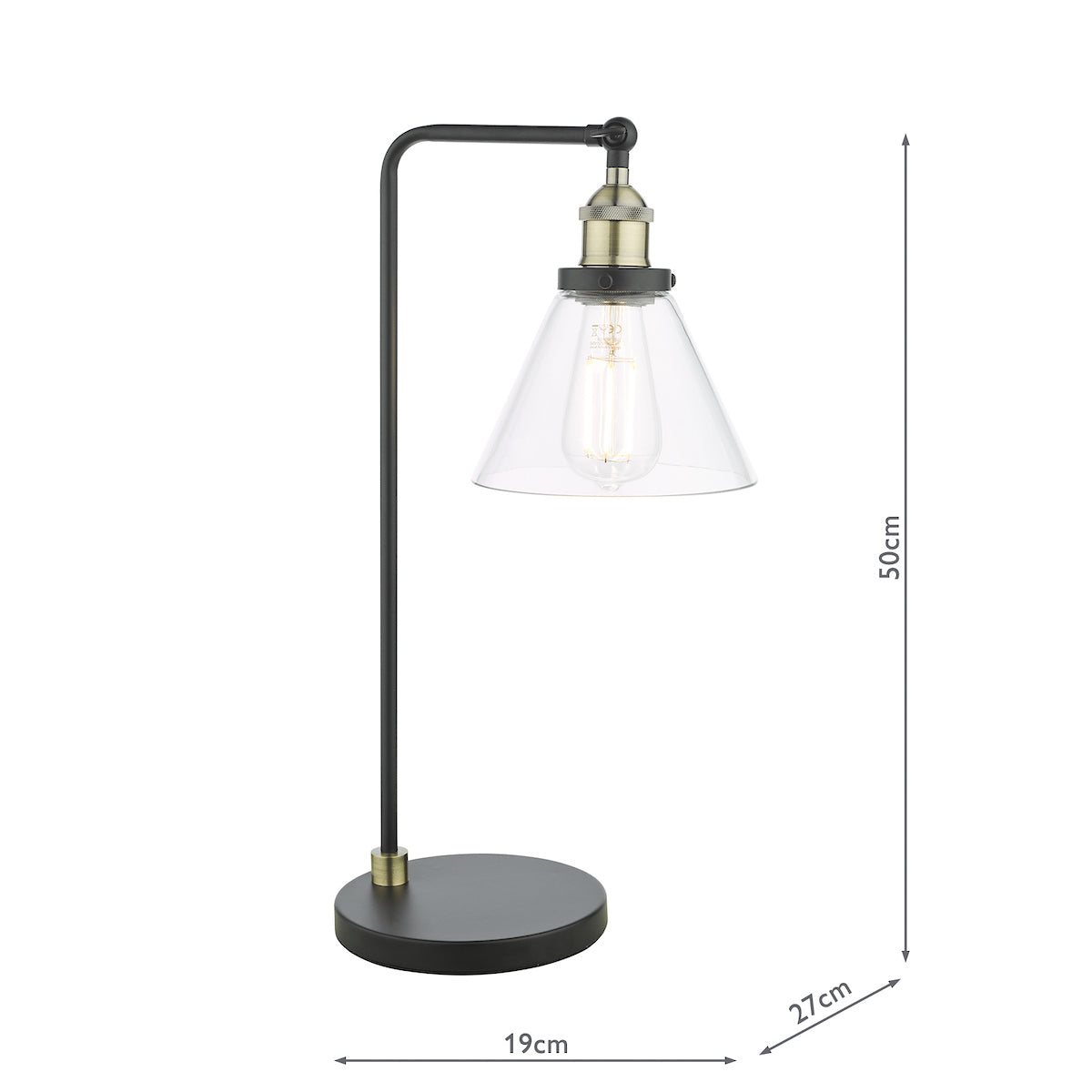 Dar Ray Table Lamp Antique Brass and Glass – from Amos Lighting + Home