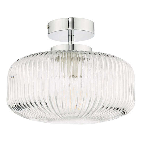 Dar Riva Flush Bathroom Ceiling Light Polished Chrome IP44 – from Amos Lighting + Home