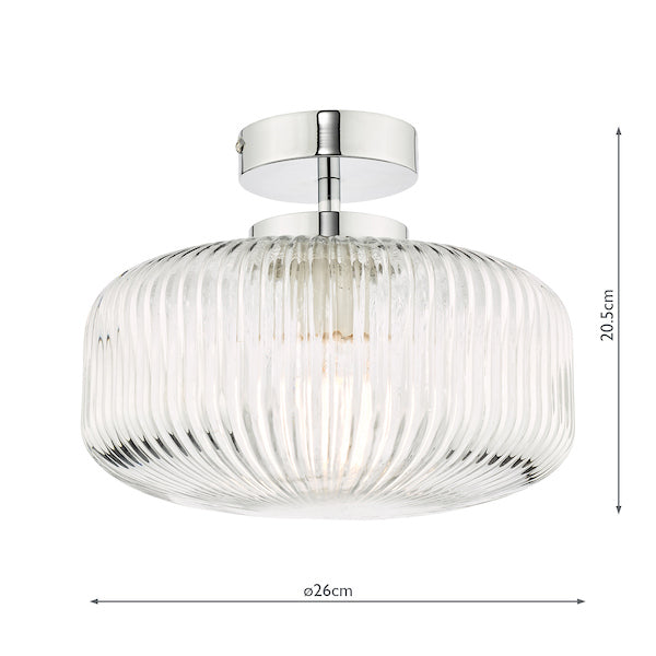 Dar Riva Flush Bathroom Ceiling Light Polished Chrome IP44 – from Amos Lighting + Home
