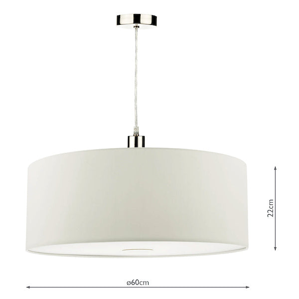 Dar Ronda 60cm Easy Fit Pendant White – from Amos Lighting + Home