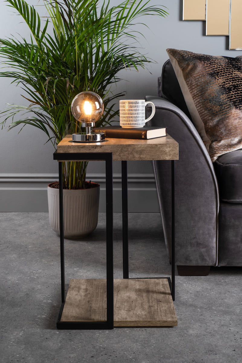 Dar Royan Square Side Table Concrete Effect – from Amos Lighting + Home