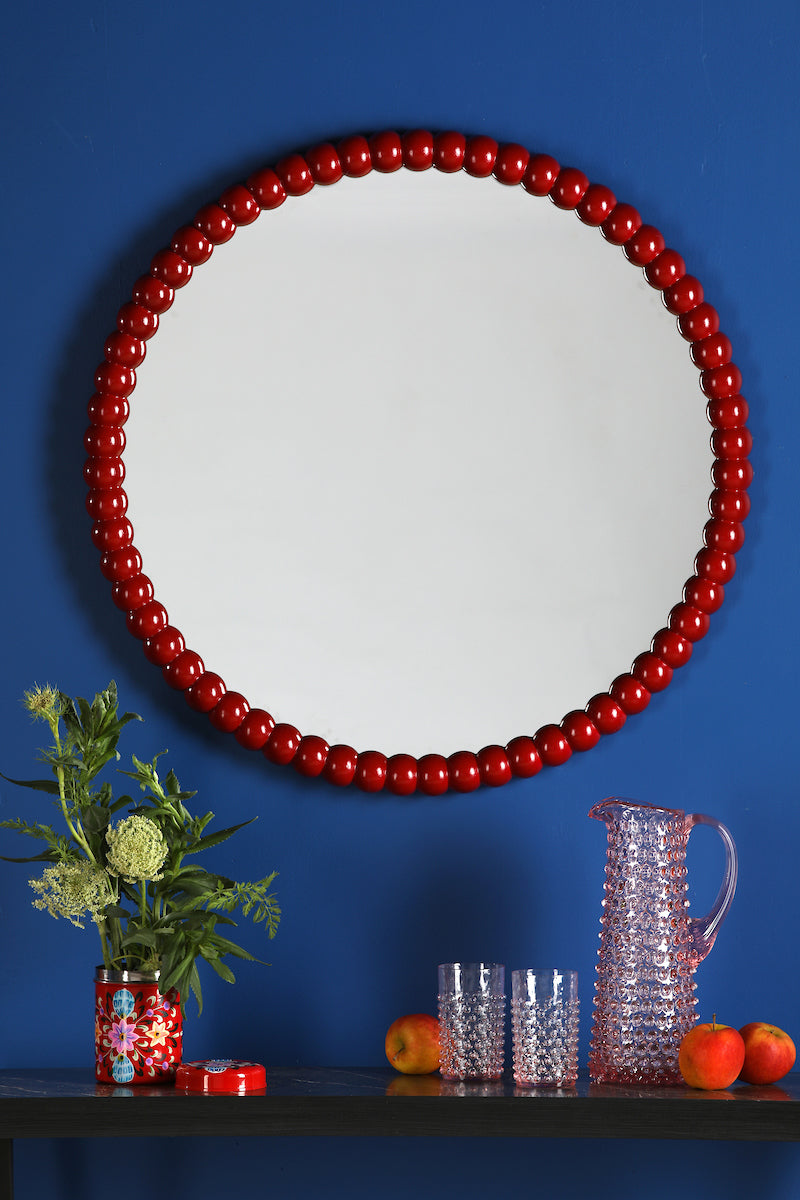 Dar Ruan Round Mirror Red 70cm – from Amos Lighting + Home