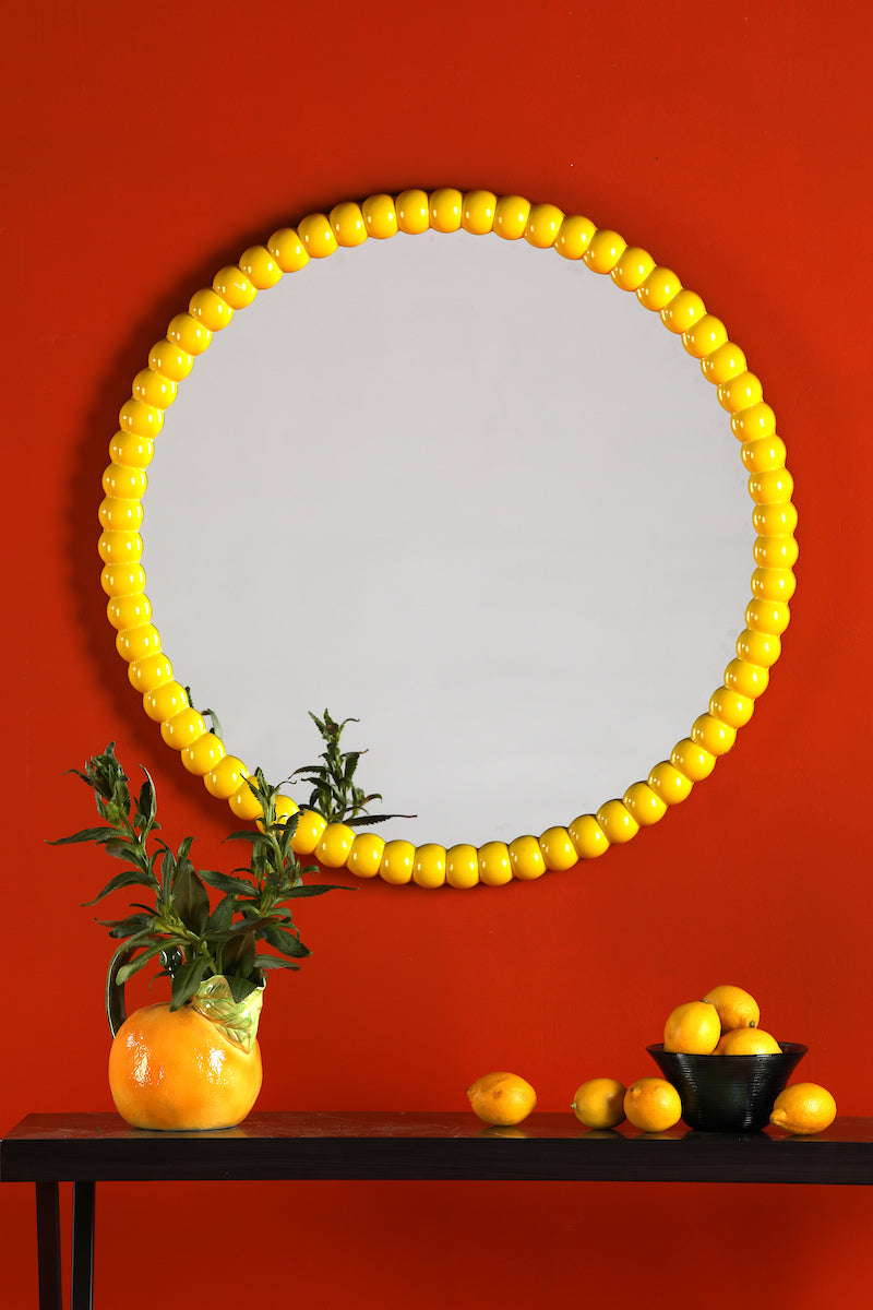 Dar Ruan Round Mirror Yellow 70cm – from Amos Lighting + Home